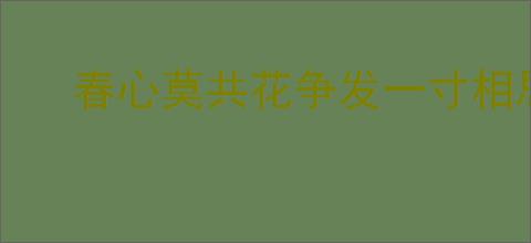春心莫共花争发一寸相思一寸灰