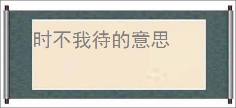 时不我待的意思