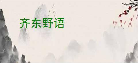齐东野语