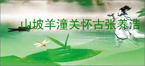 山坡羊潼关怀古张养浩