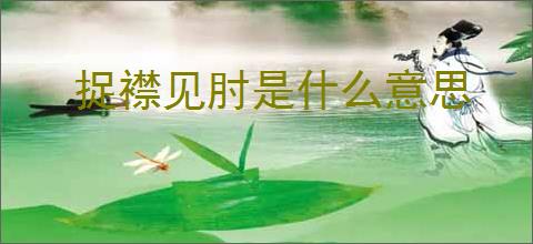 捉襟见肘是什么意思