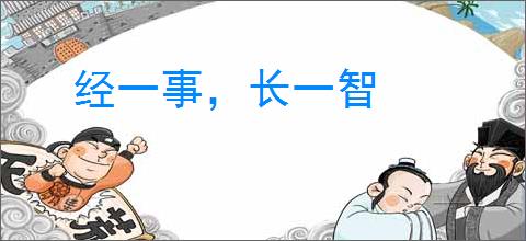 经一事，长一智