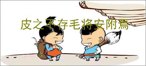 皮之不存毛将安附焉