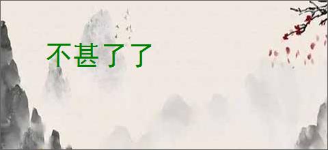不甚了了